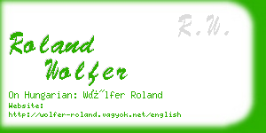 roland wolfer business card